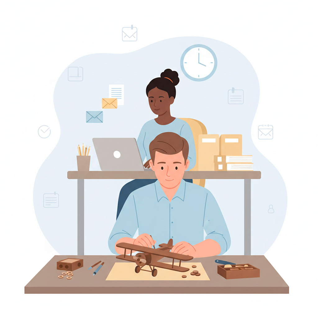 Entrepreneur soulagé grâce à l'externalisation administrative